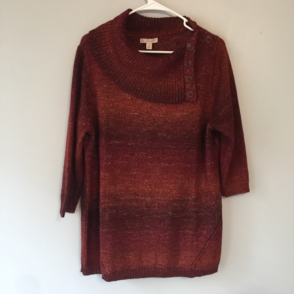 Red to Orange ombré sweater top